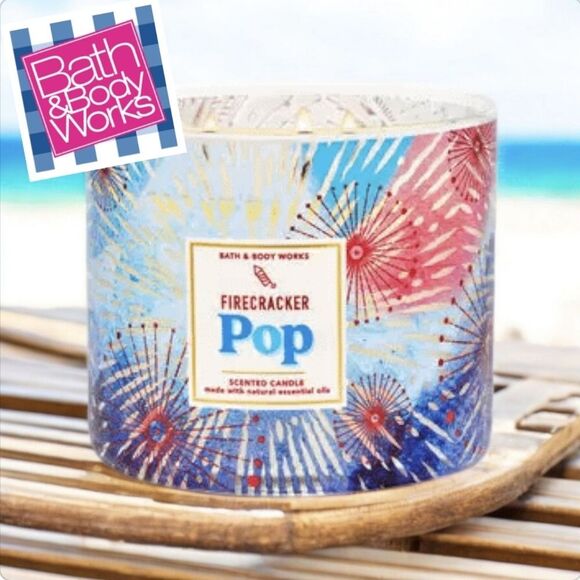 Bath and Body Works Firecracker Pop 3 wick Candle - Picture 1 of 3